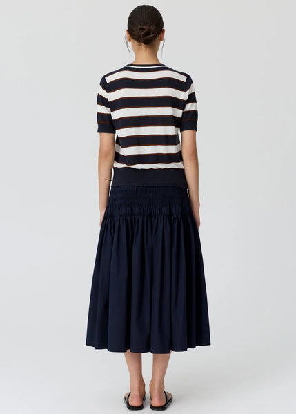 Darcey Stripe Knit Tee - Ink/White/Choc