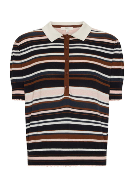 Dahlia Knit Polo - Multistripe