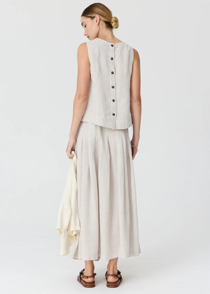 Frankie Button Tank - Natural
