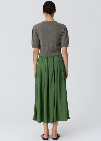 Viola Beaded Short Sleeve Cardigan - Moss