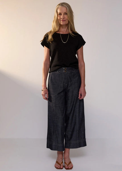Braid Knit Top- Black