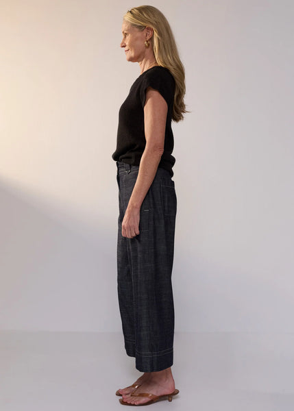 Braid Knit Top- Black