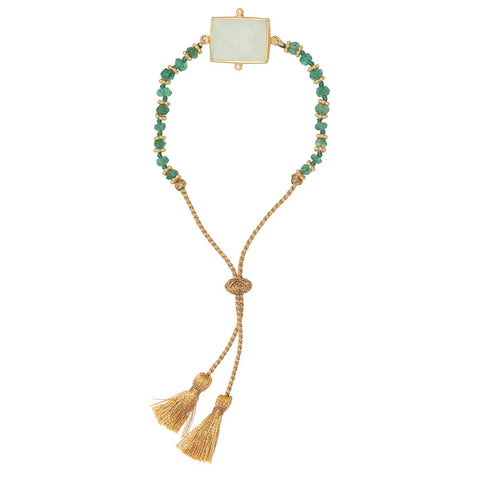 Adjustable Aqua Chalcedony Kasbah bracelet