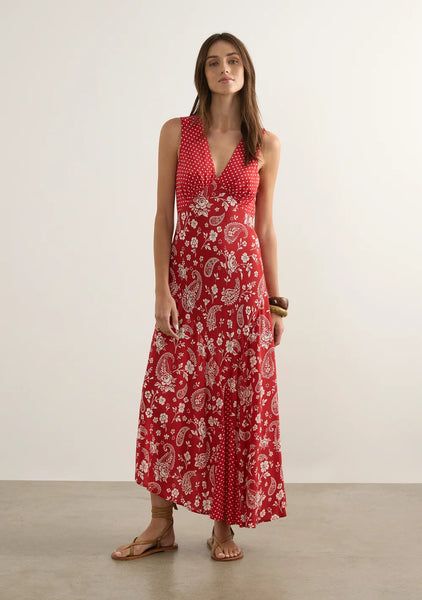 Rochelle Midi Dress - Red