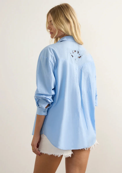 Holden Embroidered Shirt - Blue