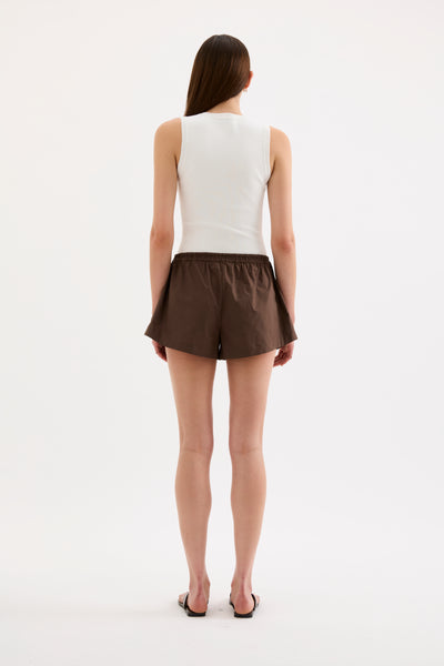 Cerie Poplin Shorts - Chocolate