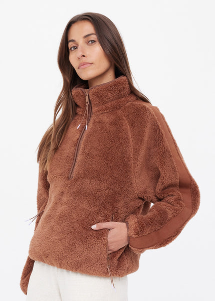 Harlow Fleece Pullover - Walnut