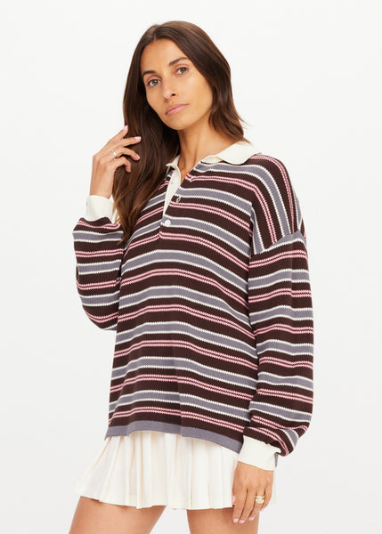 Wonder Knit Polo in Stripe