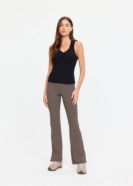 Charli Button Tank Top- Black