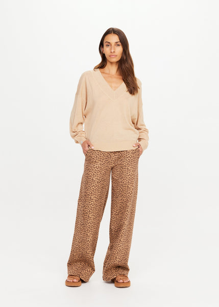 Bonita V Neck Knit - Sand