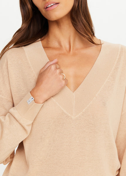 Bonita V Neck Knit - Sand