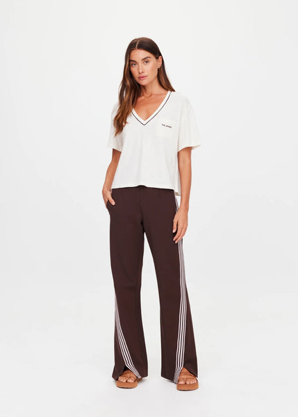 Elina V Neck Tee in Coconut