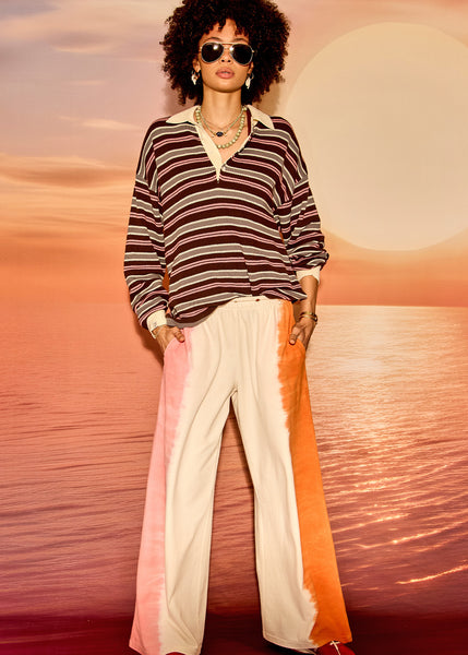 Wonder Knit Polo in Stripe