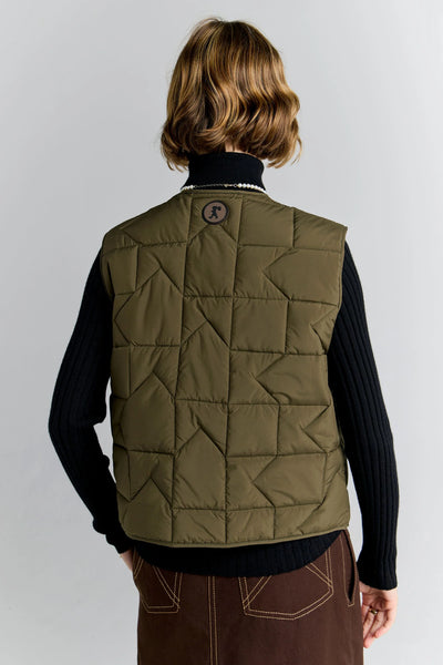 Qulited Drift Vest - Dark Olive