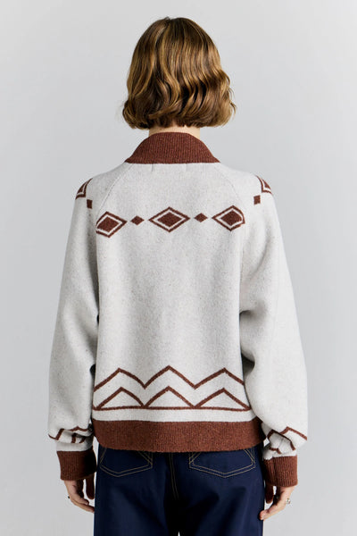 Carousel Knit Bomber - Ivory