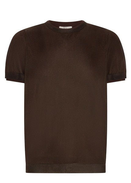 Kaspar Layered Tee - Choc/Choc