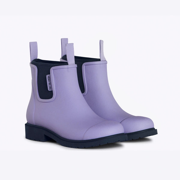 Bobbi Ankle Gumboots - Enhanced Traction Lavender / Navy