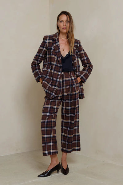 Scorpio Pants - Chocolate/Navy Check