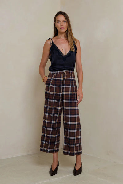Scorpio Pants - Chocolate/Navy Check
