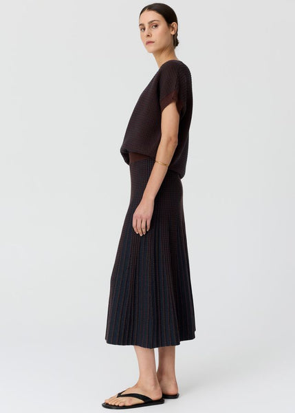 Evlyn Knit Skirt - Choc/Ink